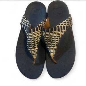 Fitflop Black and White Women's Slippers